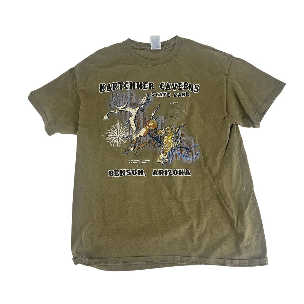 * Kartchner Caverns State Park T-Shirt L Gildan Ultra Cotton Olive Green Large